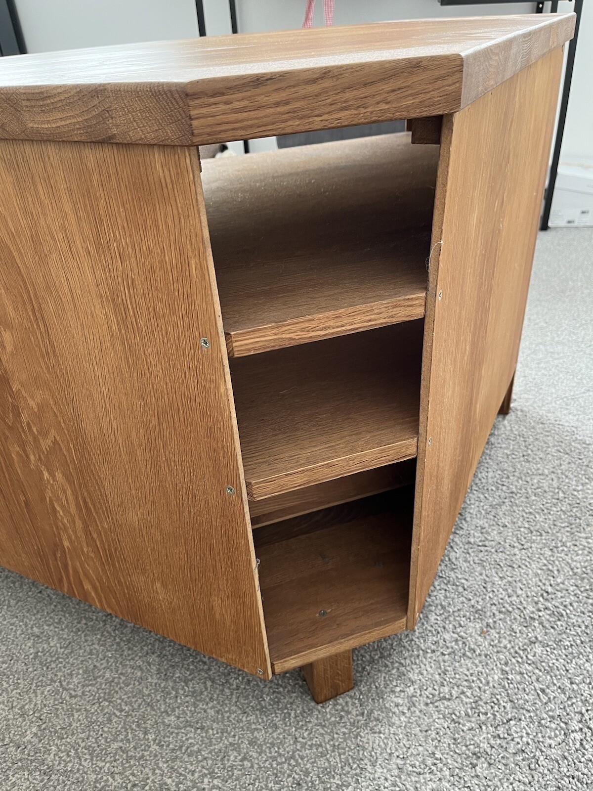 Solid Oak Corner TV Unit eBay