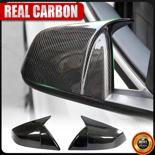 DRY CARBON FIBER SIDE MIRROR COVER CAP WING FOR 2021-2024 TESLA MODEL S PLAID