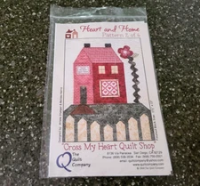Heart and Home Pattern 2 of 6 ONLY Cross My Heart Quilt Shop Block 17 1/2" x 13"