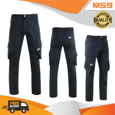 MS9 Mens Cargo Slim Fit Stretch Spandex Work Cargo Trousers Pants Jeans T1  | eBay