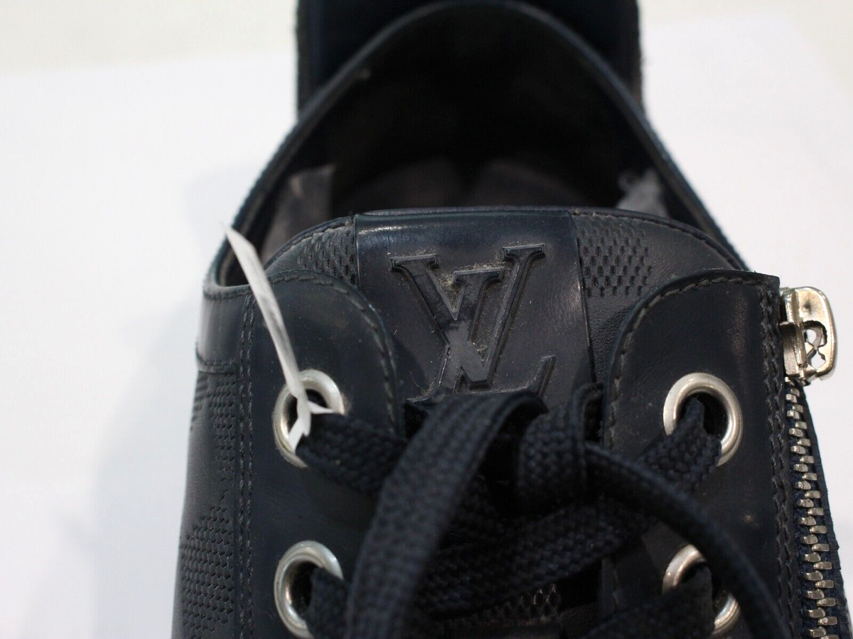 Louis Vuitton Blue Damier Embossed Leather Challenge Zip Up