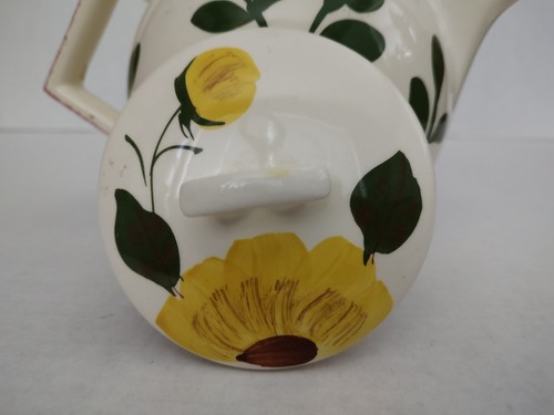 Vintage Blue Ridge Pottery Teapot Red Nocturne Round with Square Handle Rare - Picture 16 of 22