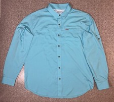 Columbia Men's Shirt Omni-Wick Button Front Collared L/S Vented L Green