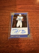2021 Clearly Donruss Rated Rookie #96 Kwity Paye Autograph