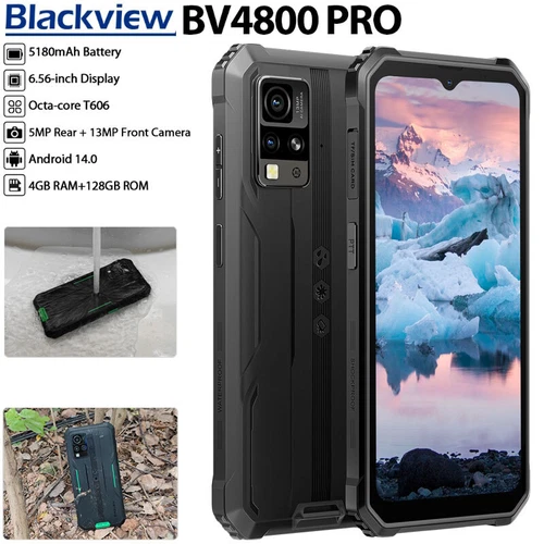 Blackview BV4800 PRO 4G LTE Rugged Smartphone Android 14 Mobile Outdoor Dual SIM