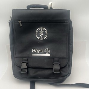 Bayer American Veterinary Medical Association Medical Vet Bag Leather 15x13” Blk