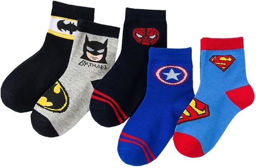 5 Pairs Superhero Children Socks - Avengers, Cotton Socks, Bed Socks - Picture 3 of 8