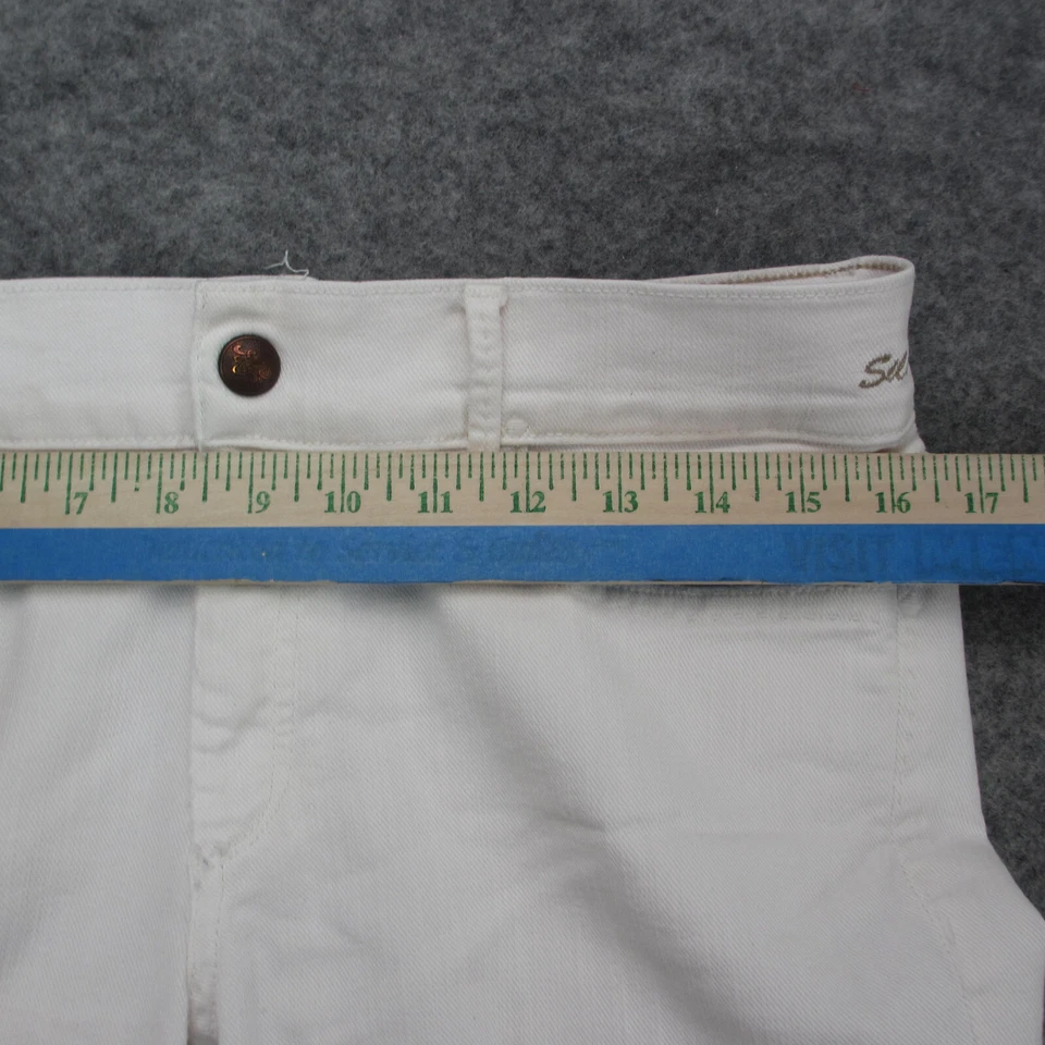 Pantalones de mezclilla para mujer Goldsign 10 blancos lavados claros acampanados Foto 3 de 4