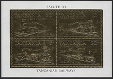 MNH Gold Foil Souvenir Sheet from Tanzania.......................53P-88