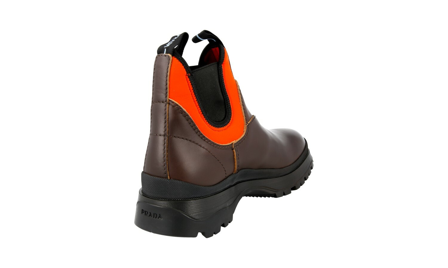 AUTH LUXURY PRADA HALF-BOOT SHOES 4T3338 BROWN LEATHER NEW image 5