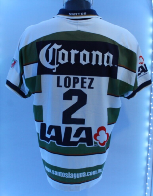 Santos Laguna Jersey Corona Sport SizeXLarge 2001-2002 #2 LOPEZ