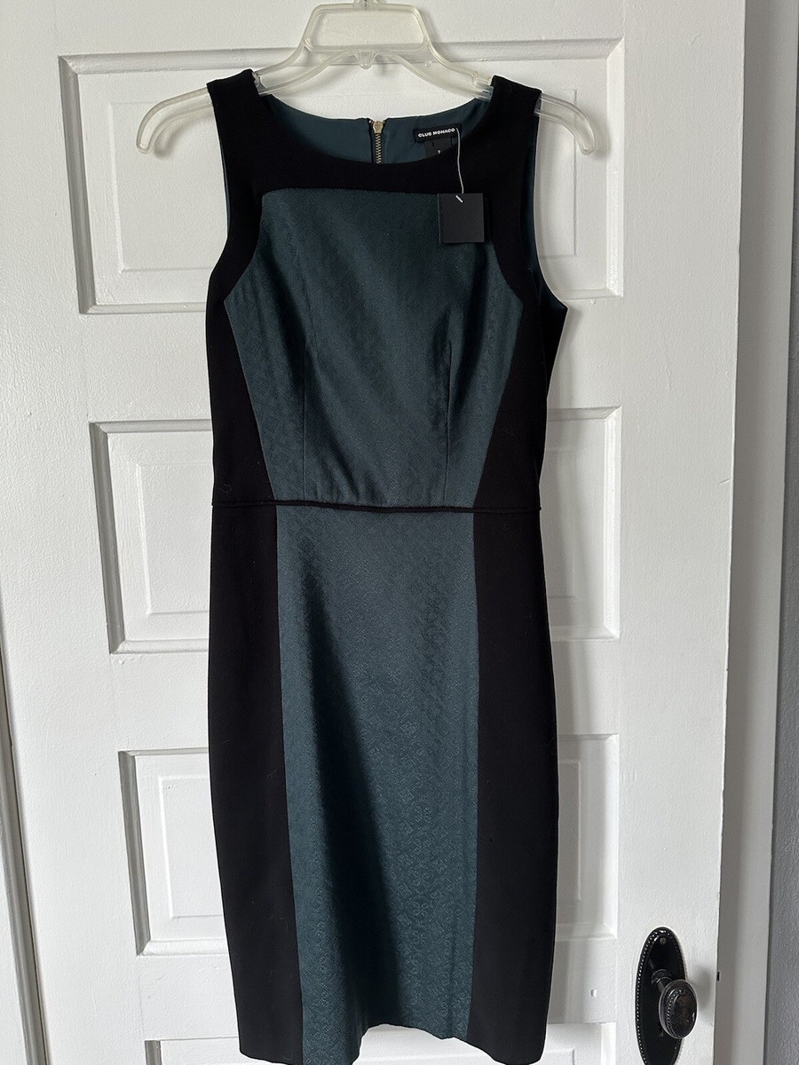 NWT $229 Club Monaco Letitia Green Black Damask Gold Zip Fitted Shift Dress 2 | eBay NWT $229 Club Monaco Letitia Green Black Damask Gold Zip Fitted Shift Dress 2 | eBay