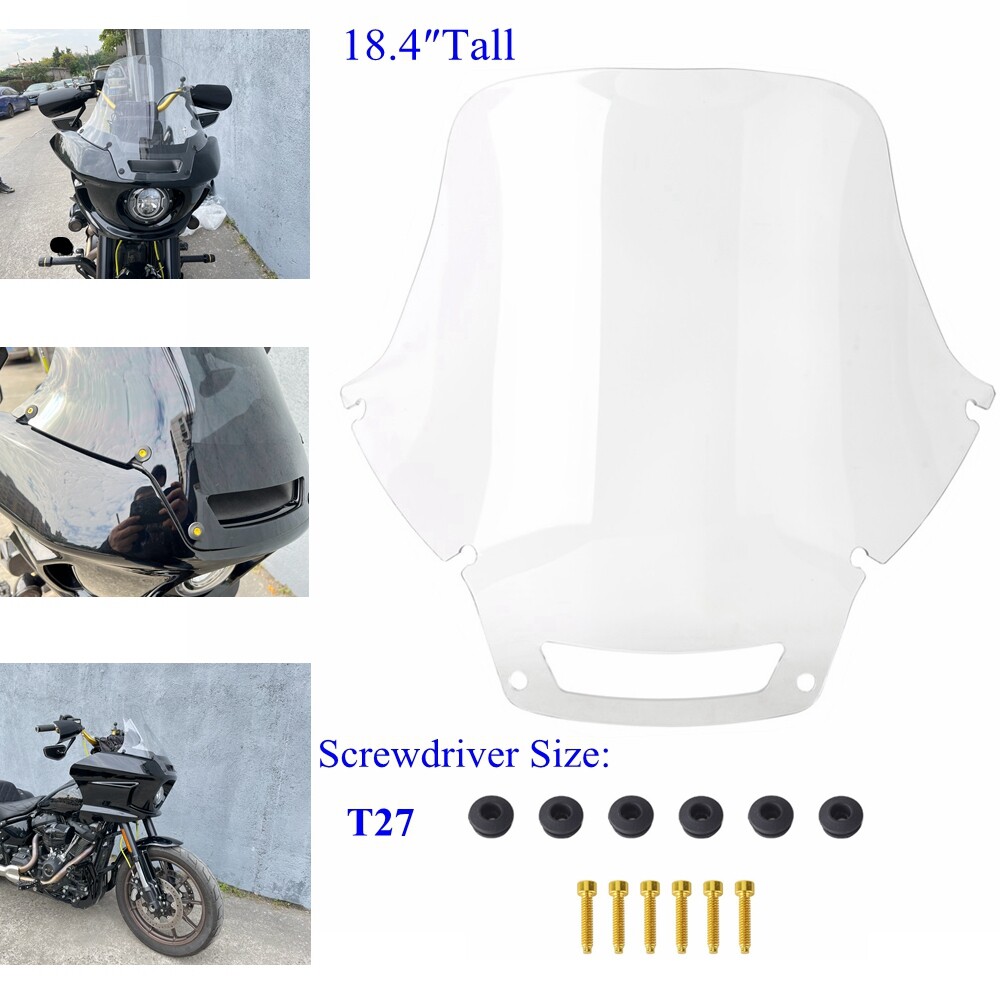 For Harley Softail Low Rider EI Diablo FXRST 117 2022-24 Clear 18.4″ Windshields