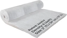 2" Ceramic Fiber Insulation Blanket 2300F 8# High Temp Insulation 12" x 24"