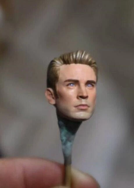 1:12 Head Sculpt Captain America Steve Rogers For 6" Male ML Action Figure Body - Image 4 of 4