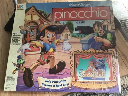 Sealed Walt Disney's Pinocchio Vintage 3D Board Game Milton Bradley Rare & HTF!