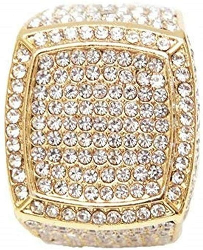 Orologio da uomo di lusso rotondo blinged con bracciale cubano e set anello reale - L0504 3pz - Foto 49 di 70