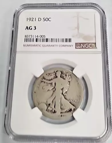 1921-D NGC AG3 Walking Liberty Half Dollar Key Date Coin J258