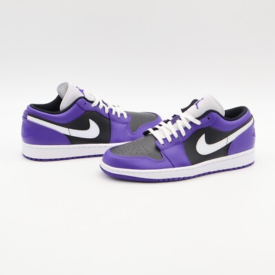 553558-501 Nike Air Jordan 1 Low Court Purple White Black (Men's