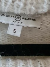 Pull Femme Un Jour Ailleurs - Taille M En Laine Mérinos Et Acrylique, Noir Et Blanc - Neuf Avec étiquette