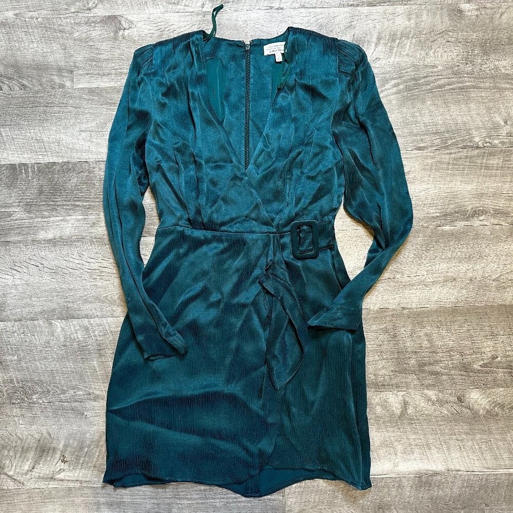 Dark Emerald Green Green & other stories Deep V-Neck Mini Dress in Size 4 |  eBay