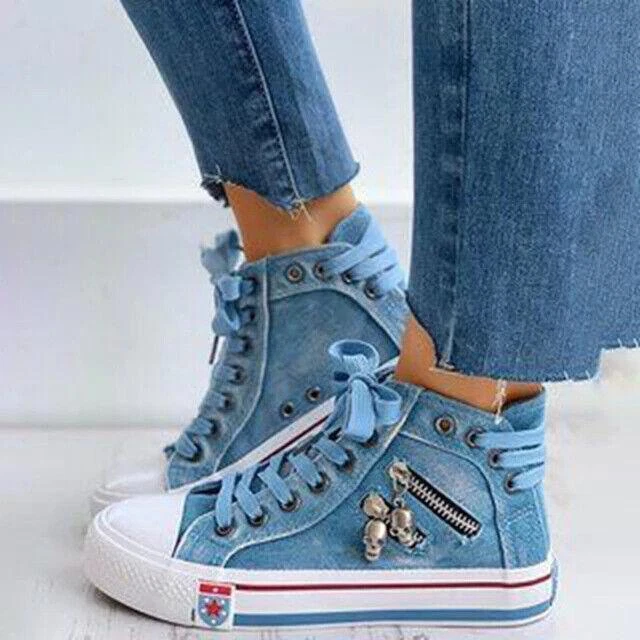 Jeans for sales high top sneakers