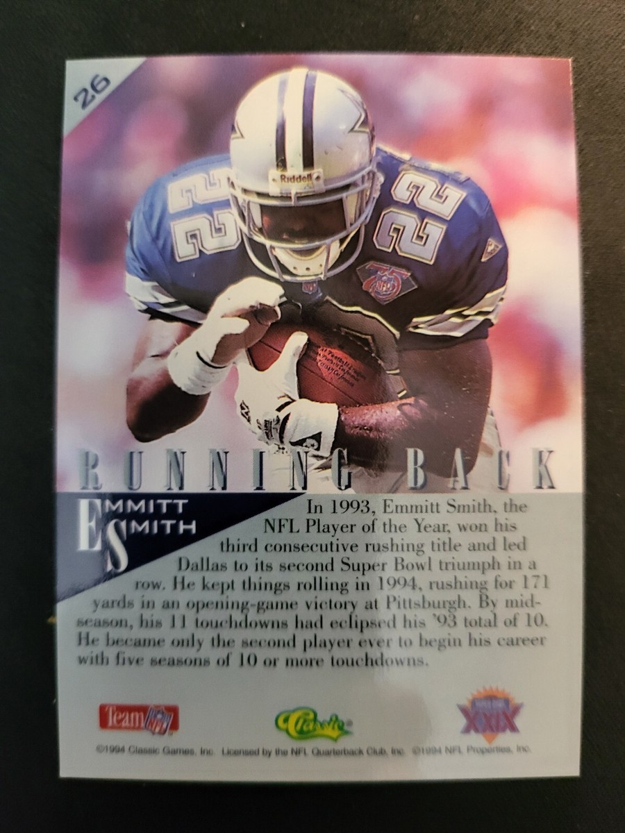 1994 Classic NFL Experience Emmitt Smith GOLD card #26 COWBOYS | eBay