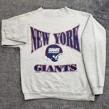 Vintage New York Giants Sweatshirt Medium Logo 7 NFL Football Crewneck 90s USA 