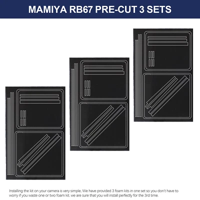ETONE Esponja de espuma precortada con sello de luz 3 kits para cámara Mamiya RB67/RB67 Pro/RB67 Pro S