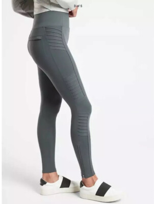 NWOT Athleta Delancey Moto Tight XS Anthracite Grey Street Legging