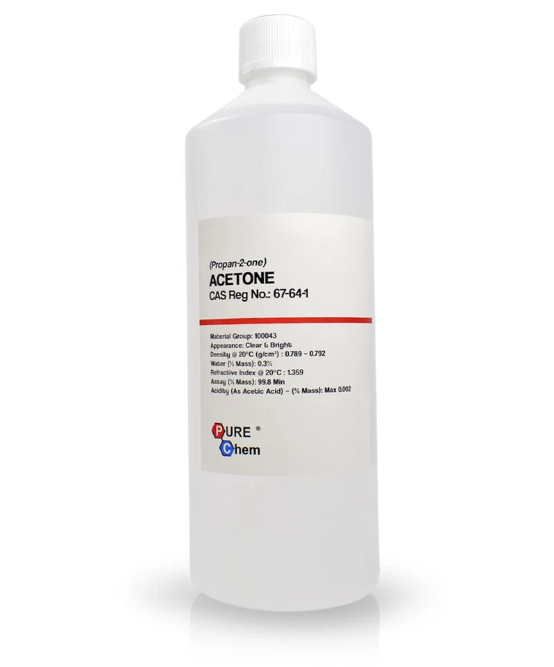 Acetone 99.8% Purity | False Nail Remover | Solvent Cleaner | 1L Bottle