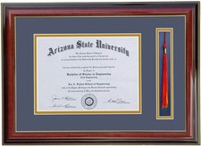 DIPLOMA FRAME WITH TASSEL HOLDER 8x6,8x10,8.5x11,10x13,11x14 RC MAHOGANY-NAVY