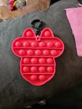 PUSH POP SILICONE SENSORY FIDGET TOY ANXIETY AN IT STRESS RELIEF POP BUBBLE- Red