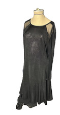 Julia Jordan Cocktail Black Dress Sparkle Long Sleeves Glam Metallic Lined 10