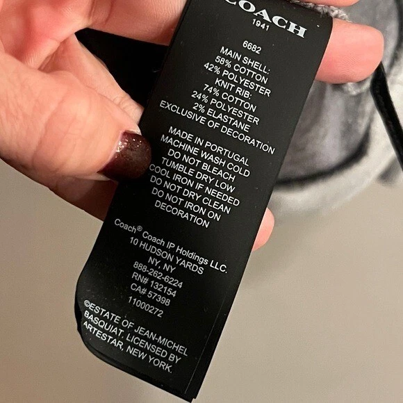 Felpa con cappuccio pullover Coach X Jean Michael Basquiat uomo grigio Impero NYC taglia S