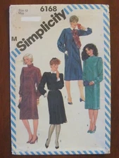 SIMPLICITY PATTERN - 6168 LADIES DRESS FRONT & SLEEVE TUCKS YOKE SZ 12 UNCUT