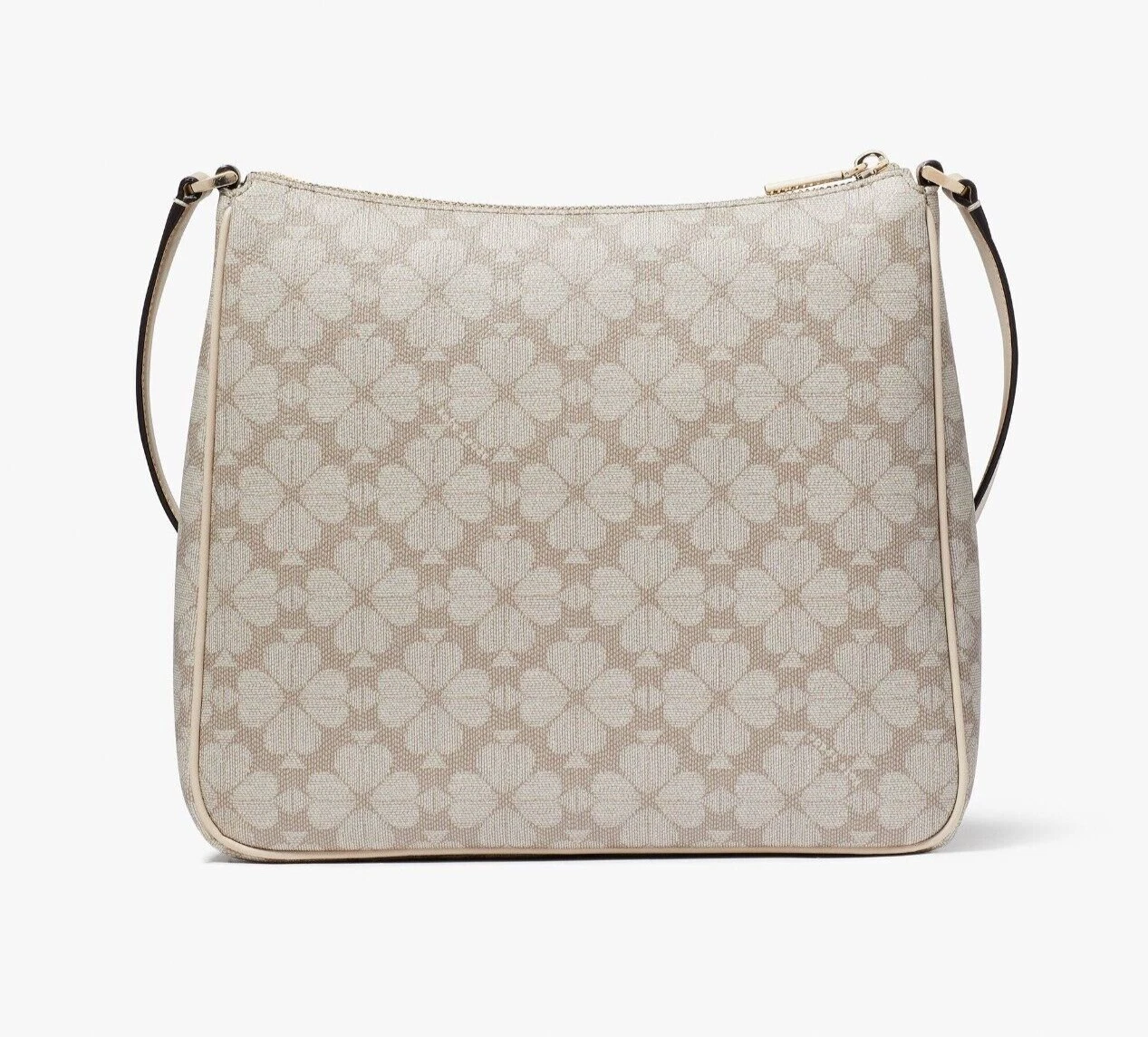 Nuovo Kate Spade Signature Spade Flower Swing pack tracolla beige scuro sacchetto antipolvere