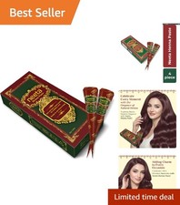Ready-to-Use Henna Hair Dye Cones - 4 Pack of Semi-Permanent Reddish Brown