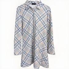 MIRROU Women's Plaid Collared Button Front Long Sleeve Shirt Dress Size S