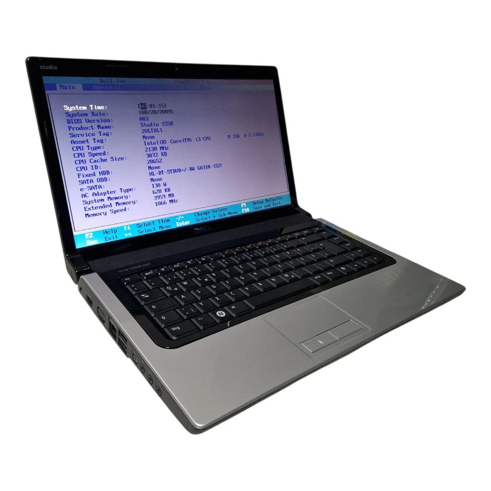 Dell Studio 1558 – Intel Core i3–15,6 " - 4 GB RAM - Senza Festplatte- Rotto - Immagine 3 di 4