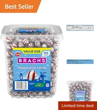 Bob's Sweet Stripes Soft Peppermint Candy - 350 Individual Treats, 3.9 lb Tub