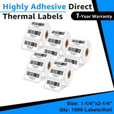 2-1/4" x 1-1/4" LabelWriter Multipurpose Labels for 30334 Rollo DYMO 4XL Printer