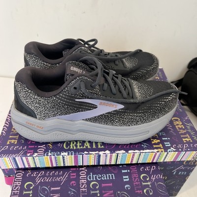 Brooks Ghost Max 2 Gray Purple Athletic Running Shoes Sneakers Women s Size 9 B