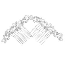 2 Pcs Hair Clips for Wedding Rhinestone Bridal Accessories Bride
