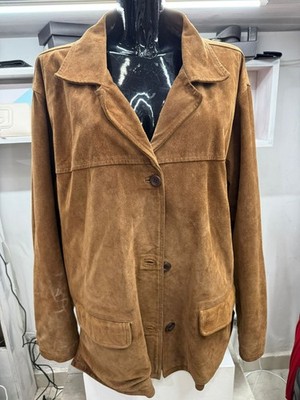 Jacke Mantel Damen Leder Farbe Camelbraun Größe L Cod. AM149