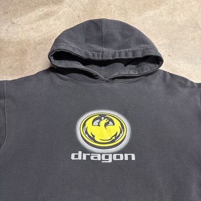 Vintage Dragon Hoodie Mens Large Black 90s Skate Snowboard Eye Wear Promo USA