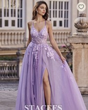 Lavender / Purple ball gown prom dresses size 4 excellent condition 