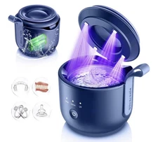 Upgraded Ultrasonic Retainer Cleaner, 49kHz Retainer Cleaner Machine for Denture