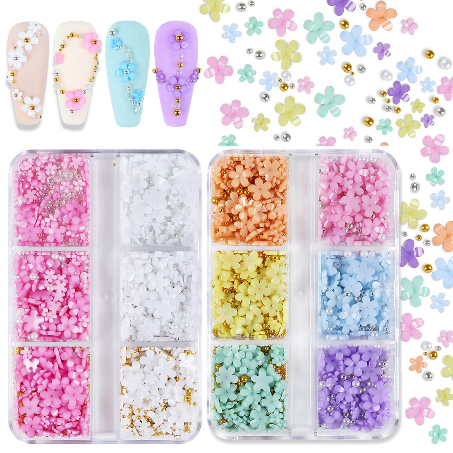 Nail Art 3D Acrylic Flowers Nail Charms Nail Design Supplies