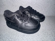 Nike Air Force 1 Baby Soft Bottom Crib Shoes Triple Black CK2201 001 - Size 3C